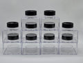 Set of 10 Square stackable glitter jars